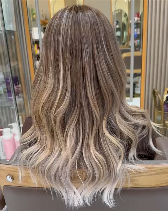 Ash blonde balayage