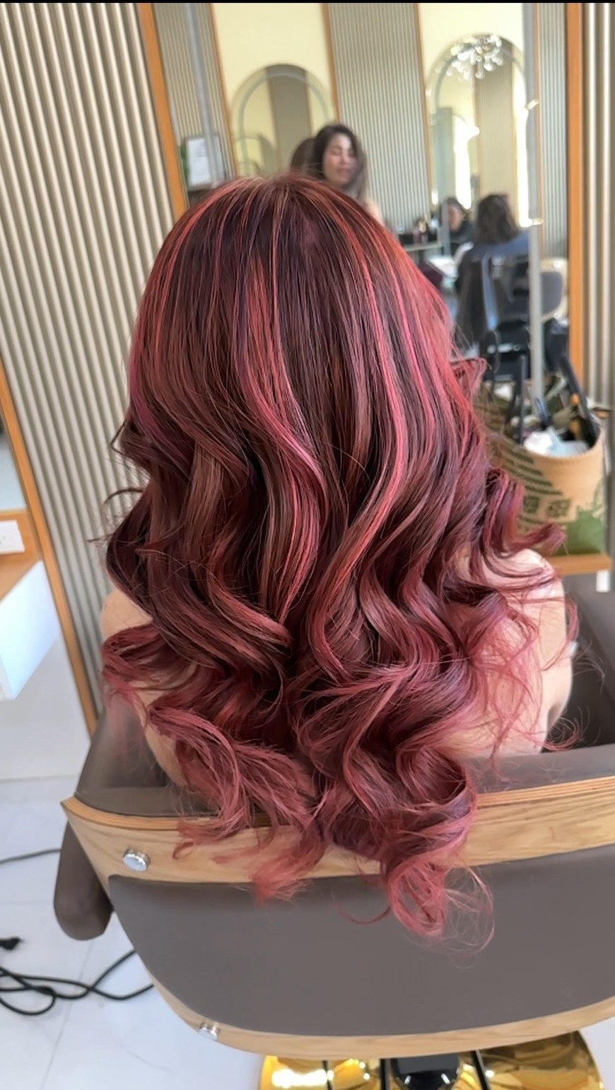 Rose pink curls